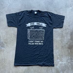 vintage 80s vietnam memorial tee shirt black single stitch fits L